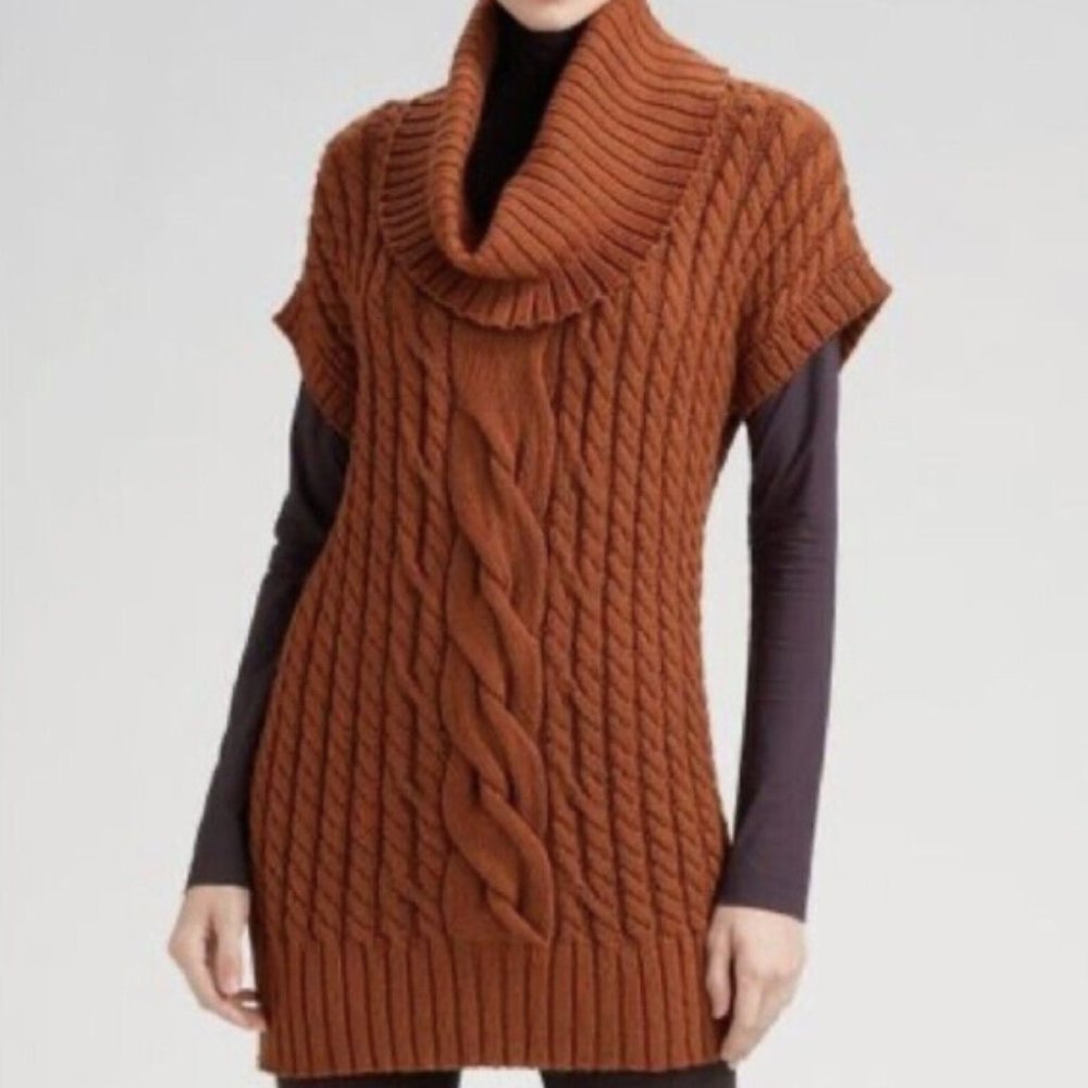 St. John Rust Cowl Neck Sweater